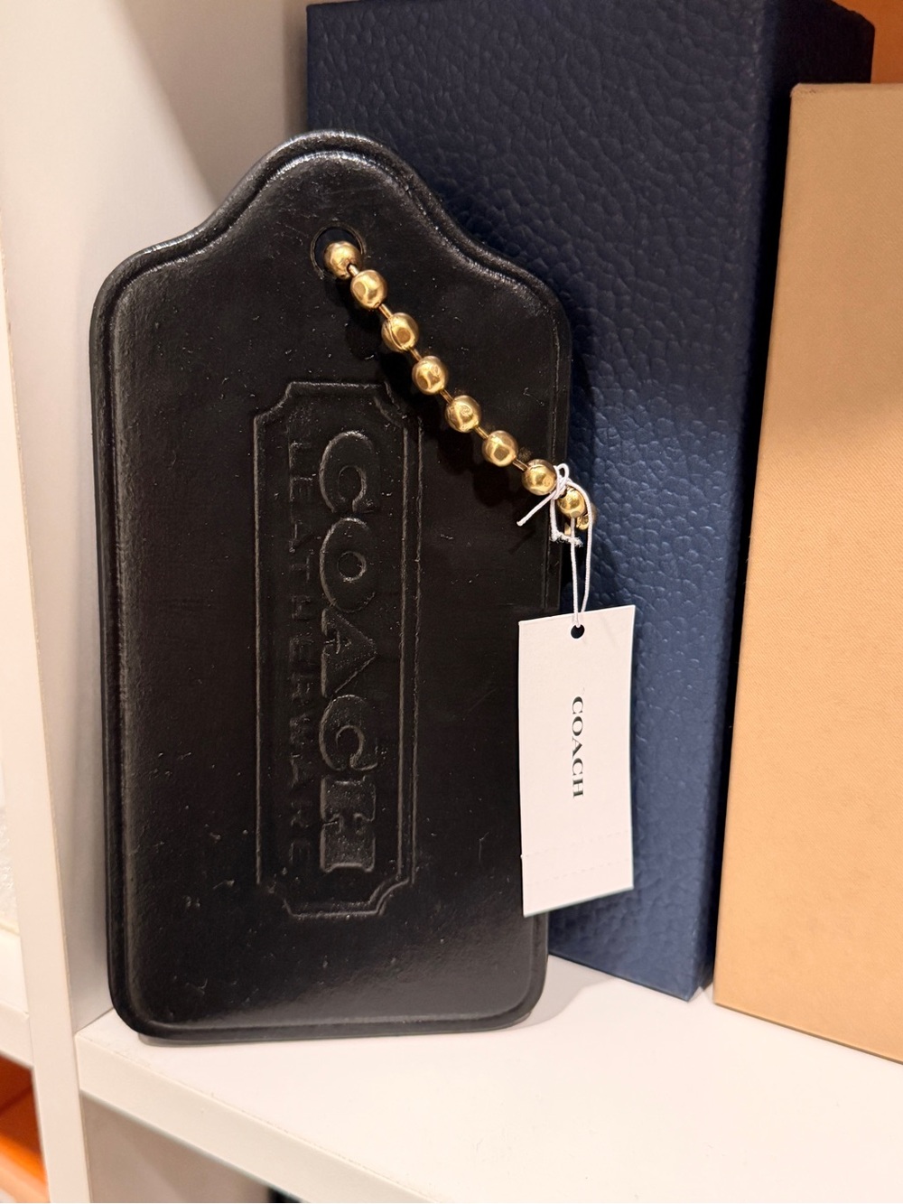 CUSTOMIZED Black Coach XL (Giant) Hangtag Bag Charm